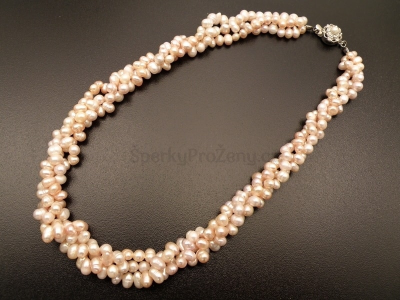 Náhrdelník perly trojřadý - Perlový náhrdelník - Šperky pro ženy