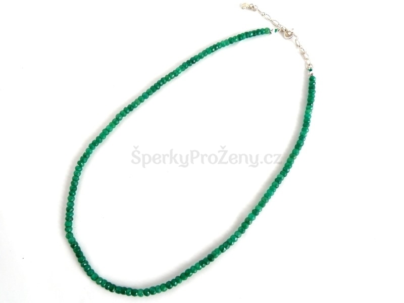 Náhrdelník smaragd fasetovaný - smaragdový náhrdelník - Šperky pro ženy