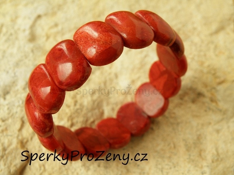Korál pěnový náramek - Náramek z pravého červeného mořského pěnového korálu  - Šperky pro ženy