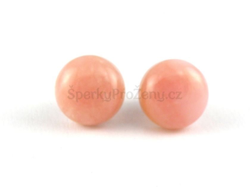 Náušnice růžový opál - andský - Šperky pro ženy