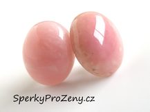 Opál růžový pecky náušnice