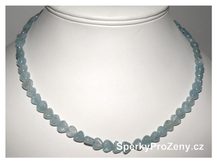 Akvamarín srdíčka náhrdelník
