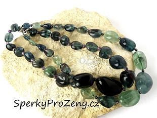 Náhrdelník Fluorit velké kameny - zelený náhrdelník s fluoritem - Šperky  pro ženy