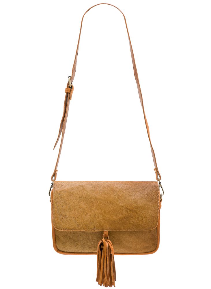 Bolso de cuero crossbody para mujer Due Linee - Marrón Due Linee