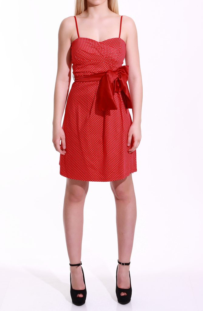 Glamadise.sk - Dámske romantické šaty bodkované červené - Glamorous by Glam  - Šaty - Dámske oblečenie - GLAM, protože chci být odlišná!