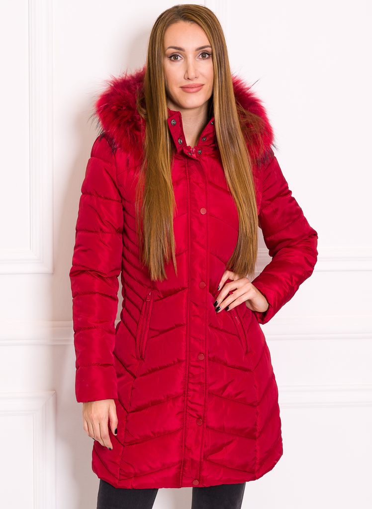Dámská vypasovaná zimní bunda s pravým mývalovcem - červená - Due Linee -  Poslední kusy - Zimní bundy, Dámské oblečení - GLAM, protože chci být  odlišná!