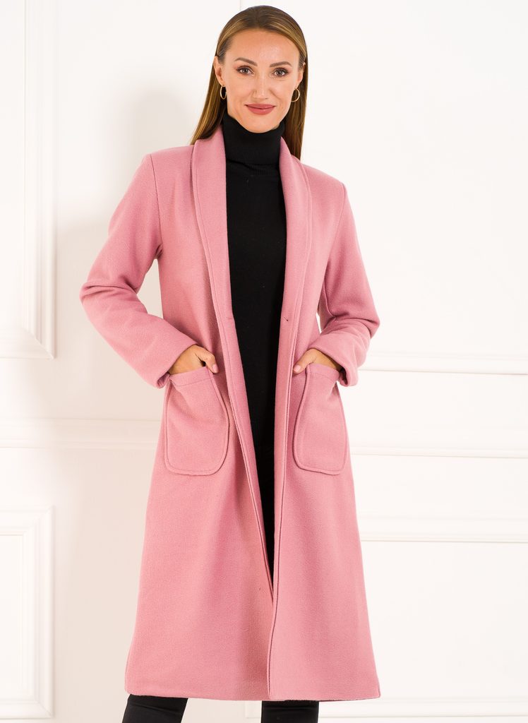 Dámský basic dlouhý kabát - růžový - Glamorous by Glam - Kabáty - Dámské  oblečení - GLAM, protože chci být odlišná!