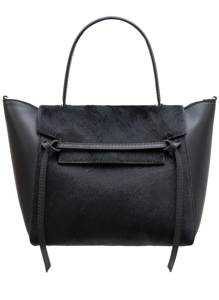 Dámská kožená kabelka malá do ruky se srstí - černá - Glamorous by GLAM -  Do ruky - Kožené kabelky - GLAM, protože chci být odlišná!