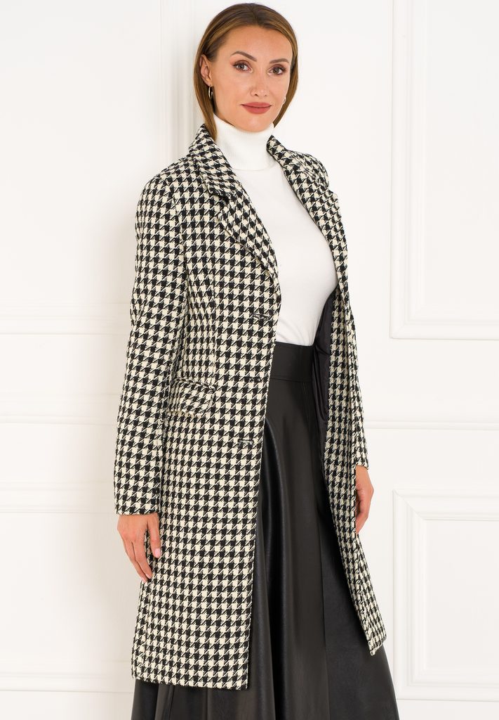 Dámský kabát se vzorem černo - bílý - Glamorous by Glam - Kabáty - Dámské  oblečení - GLAM, protože chci být odlišná!