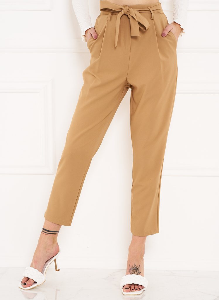 Dámské baggy kalhoty s vázáním - camel - CIUSA SEMPLICE - Kalhoty - Jeany a  kalhoty, Dámské oblečení - GLAM, protože chci být odlišná!