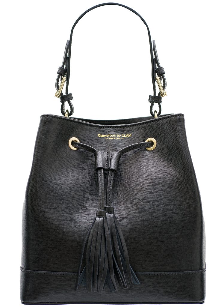 Dámská kožená kabelka do ruky vak s přezkami - černá - Glamorous by GLAM -  Do ruky - Kožené kabelky - GLAM, protože chci být odlišná!