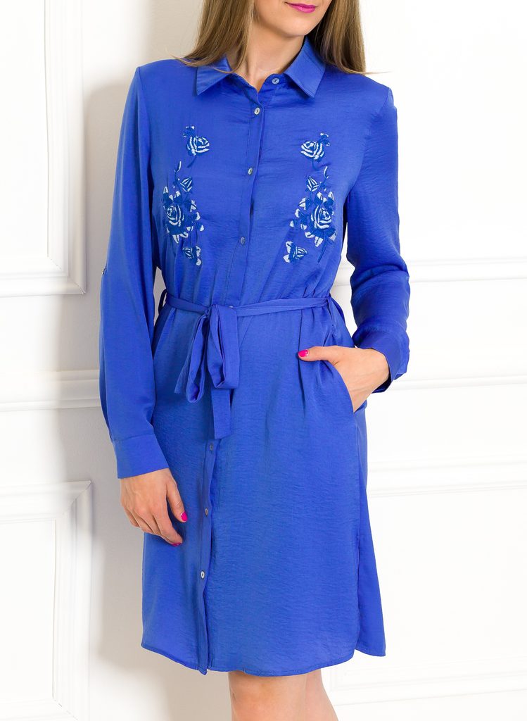 Glamadise.sk - Dámske letné košeľové šaty modré - GLAM&GLAMADISE - Letní  šaty - Šaty, Dámske oblečenie - GLAM, protože chci být odlišná!