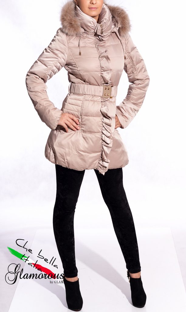 Glamadise.sk - Páperová bunda s líškou dámska béžová - Glamorous by Glam -  Zimné bundy - Dámske oblečenie - GLAM, protože chci být odlišná!