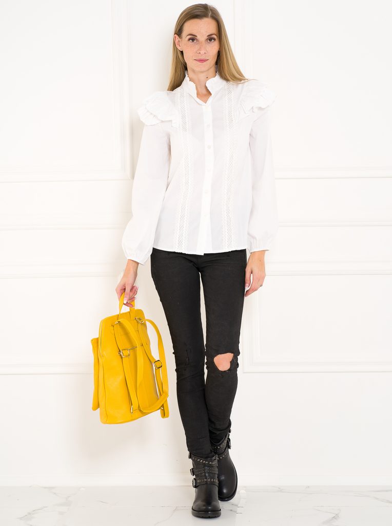 Glamadise.sk - Dámsky kožený batoh jednoduchý - žltá - Glamorous by GLAM -  Batohy - Kožené kabelky - GLAM, protože chci být odlišná!