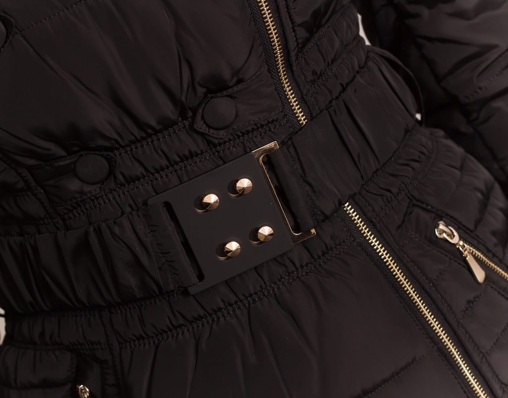 Golddigga belted bubble jacket ladies sales