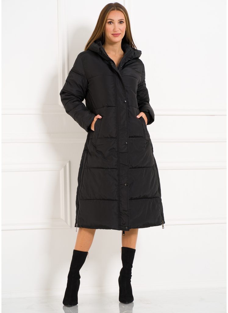 Dámská dlouhá zimní bunda s kapucou černá - Due Linee - Zimní bundy -  Dámské oblečení - GLAM, protože chci být odlišná!