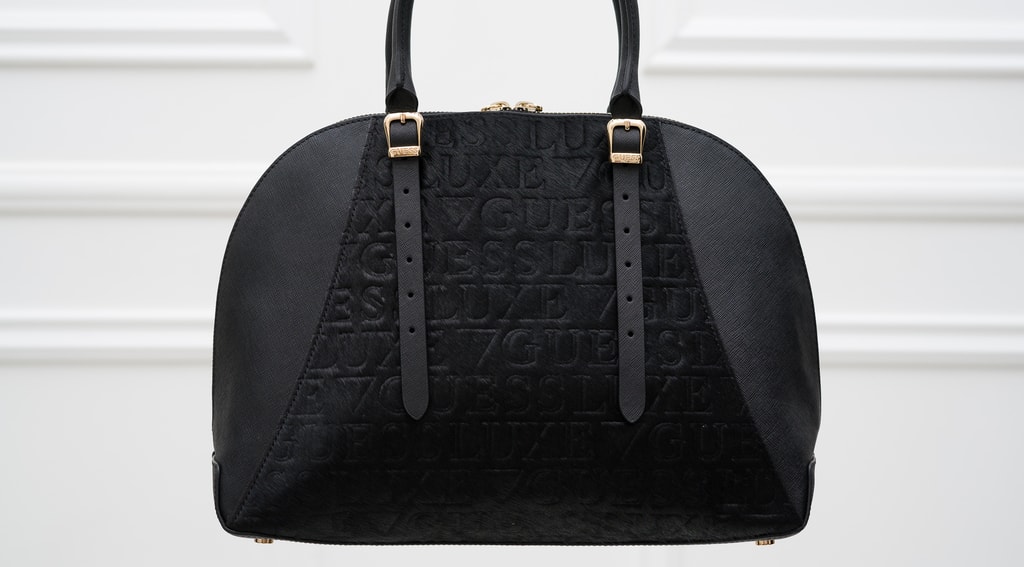 Guess luxe black leather bag, Women's Fashion, Bags & Wallets