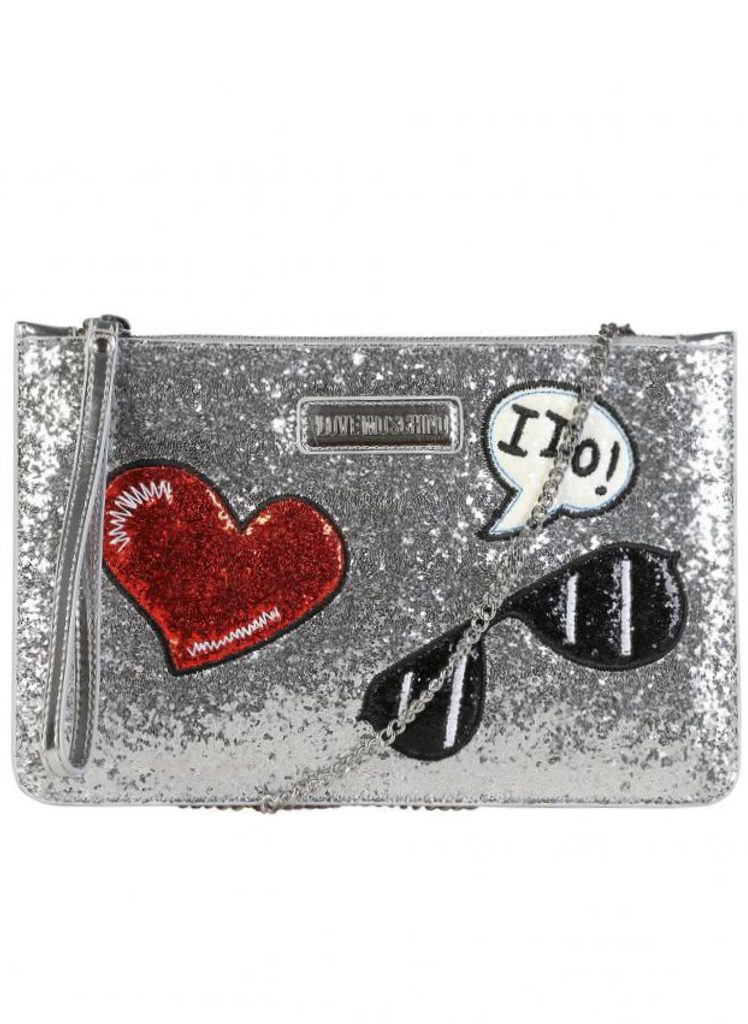 Glamadise - Italian fashion paradise - Women's clutch Love Moschino - Silver  - Love Moschino - Clutches - Leather bags - Glamadise - italian fashion  paradise