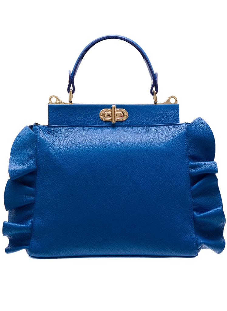 Glamadise - Italian fashion paradise - Real leather shoulder bag Guy Laroche  Paris - Blue - Guy Laroche Paris - Handbags - Leather bags - Glamadise -  italian fashion paradise