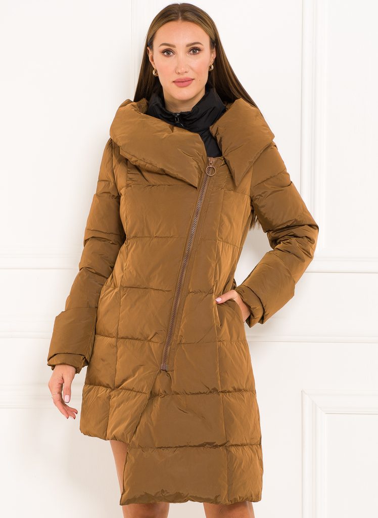 Dámská péřová zimní bunda s vestou - hnědá - Due Linee - Zimní bundy -  Dámské oblečení - GLAM, protože chci být odlišná!