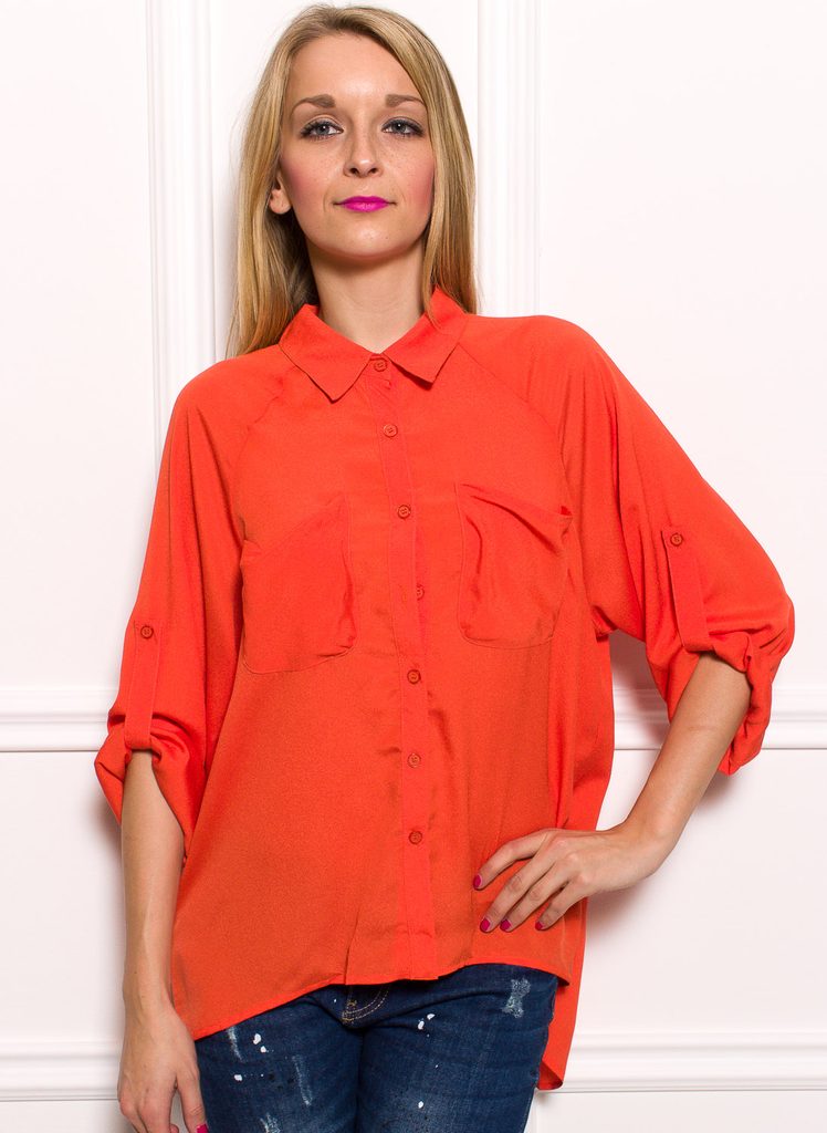 Dámská oranžová košile - Topy a halenky - Dámské oblečení - GLAM, protože  chci být odlišná!