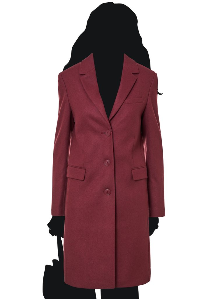Calvin Klein dámský vínový flaušový kabát - Calvin Klein - Kabáty - Dámské  oblečení - GLAM, protože chci být odlišná!