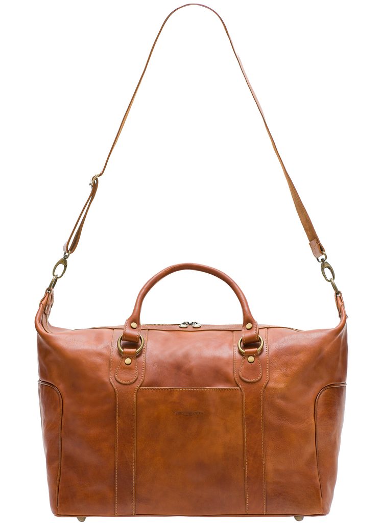 Kožená cestovní taška - hnědá - Glamorous by GLAM Santa Croce - Přes rameno  - Kožené kabelky - GLAM, protože chci být odlišná!