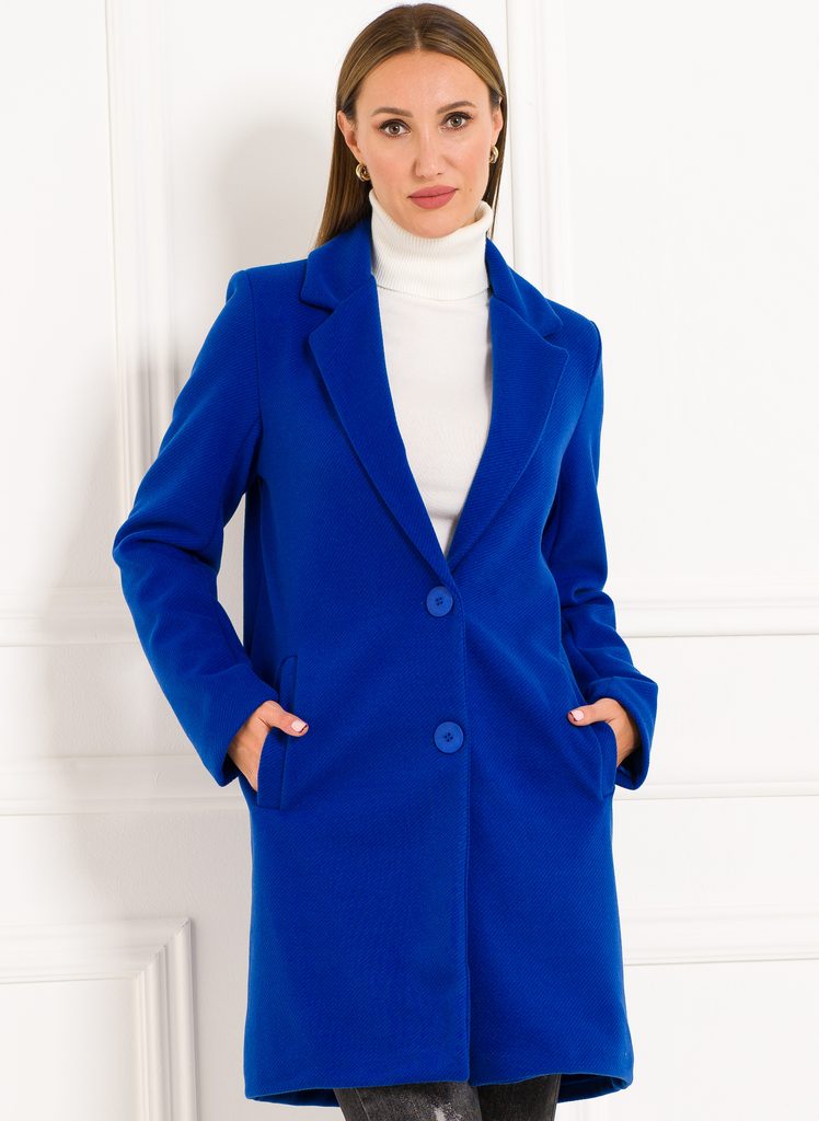 Glamadise.sk - Dámský flaušový kabát královsky modrá - Glamorous by Glam -  Kabáty - Dámske oblečenie - GLAM, protože chci být odlišná!