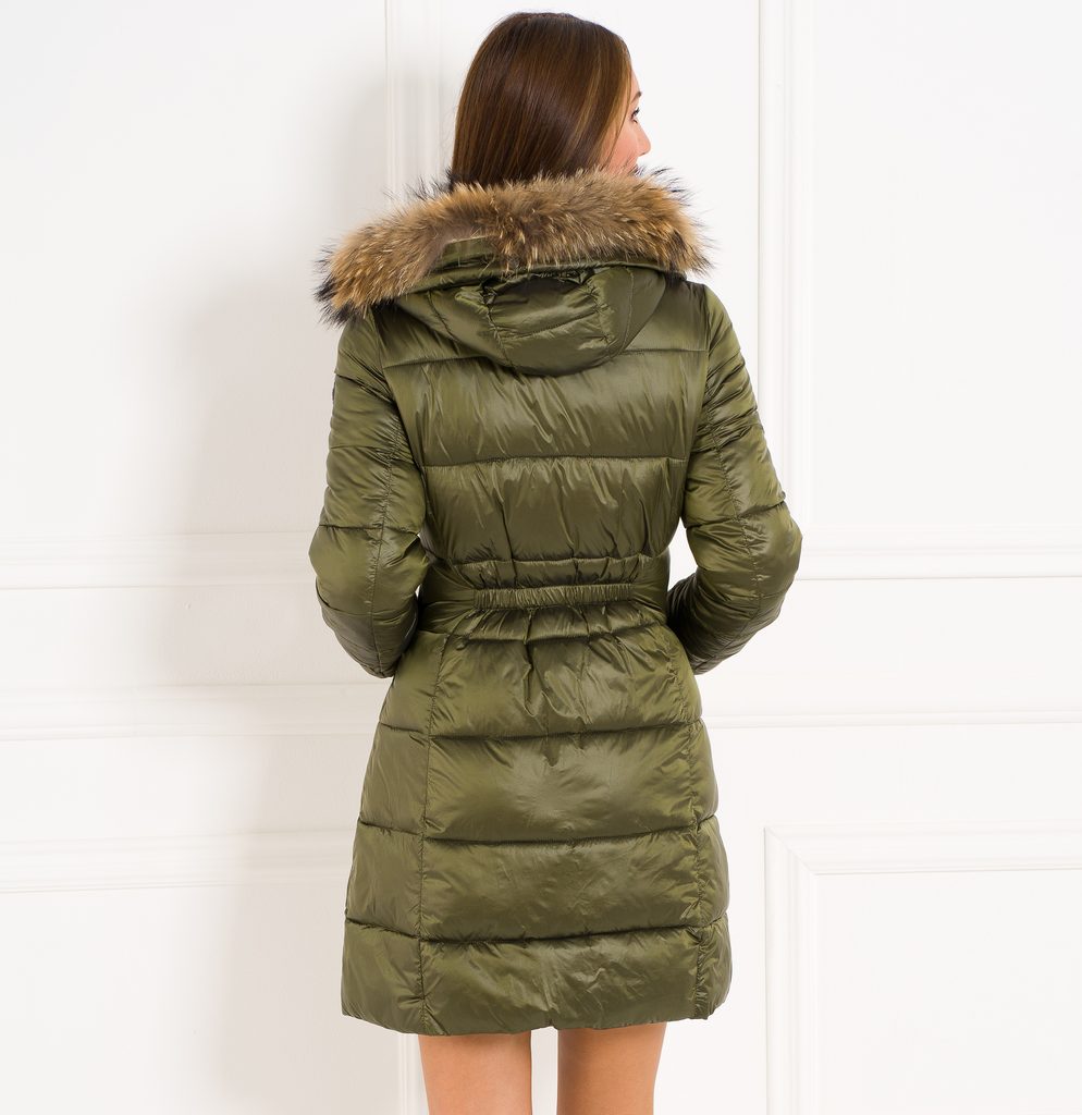 Dámská zimní bunda s kapucí a kožešinou khaki - Due Linee - Poslední kusy - Zimní  bundy, Dámské oblečení - GLAM, protože chci být odlišná!