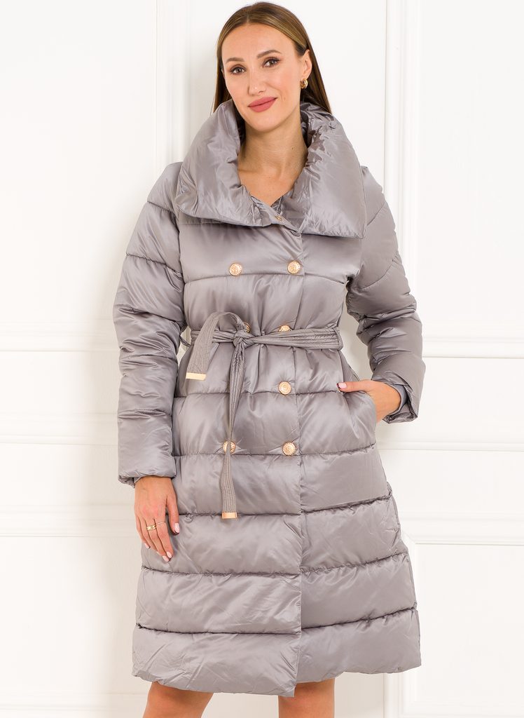 Zimní delší bunda s ozdobými knoflíky šedá - Due Linee - Poslední kusy - Zimní  bundy, Dámské oblečení - GLAM, protože chci být odlišná!