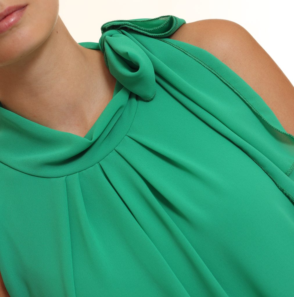 Glamadise.sk - Letné šaty pri krku mašle tm.zelená - Glamorous by Glam -  Šaty - Dámske oblečenie - GLAM, protože chci být odlišná!