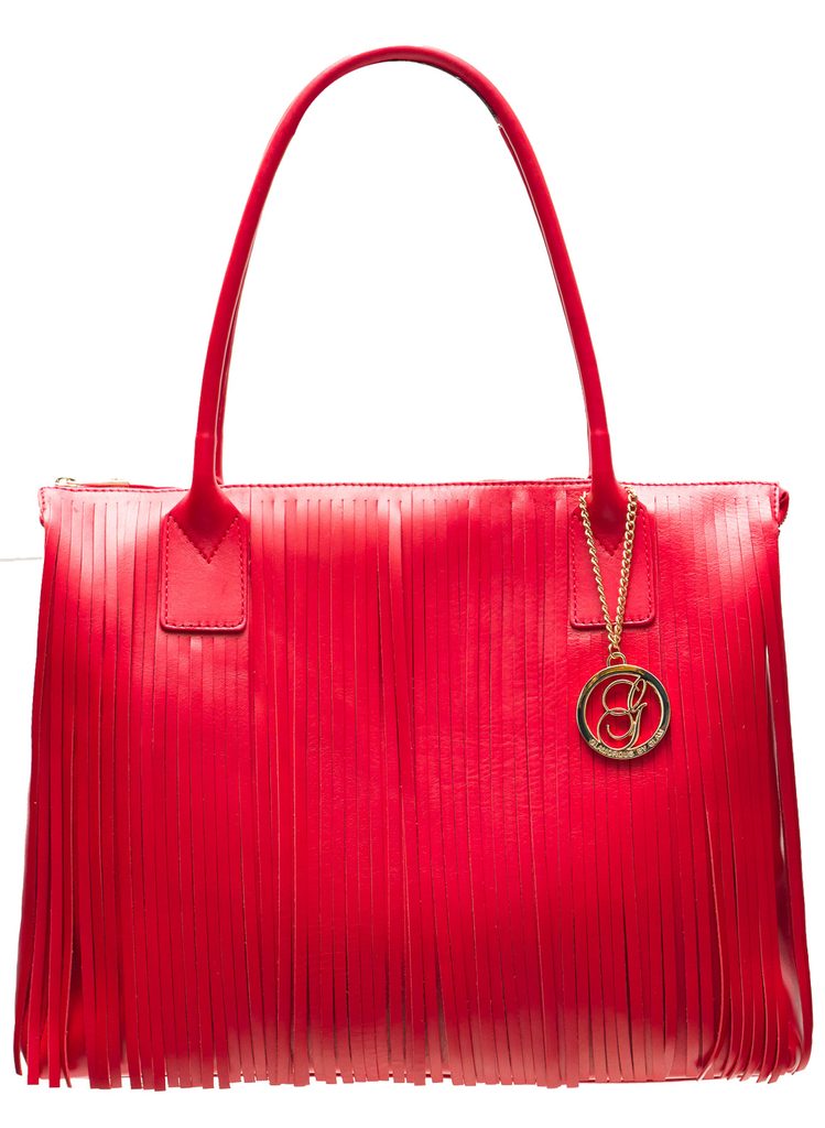 Glamadise.sk - Dámska kožená kabelka Väčší So strapcami - červená -  Glamorous by GLAM - Kožené kabelky - - GLAM, protože chci být odlišná!