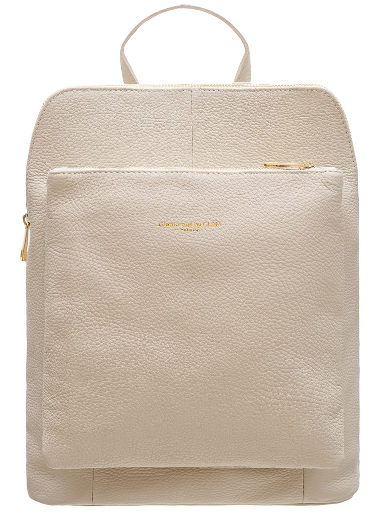Dámský kožený batoh jednoduchý - béžová - Glamorous by GLAM - Batohy -  Kožené kabelky - GLAM, protože chci být odlišná!