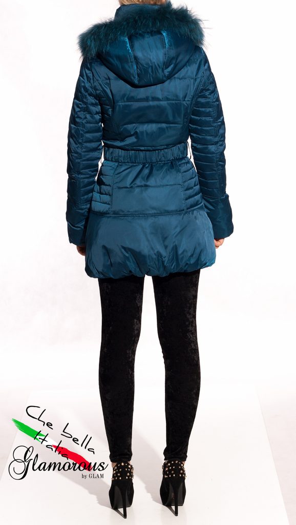 Glamadise.sk - Páperová bunda s líškou dámska modrá - Glamorous by Glam -  Zimné bundy - Dámske oblečenie - GLAM, protože chci být odlišná!