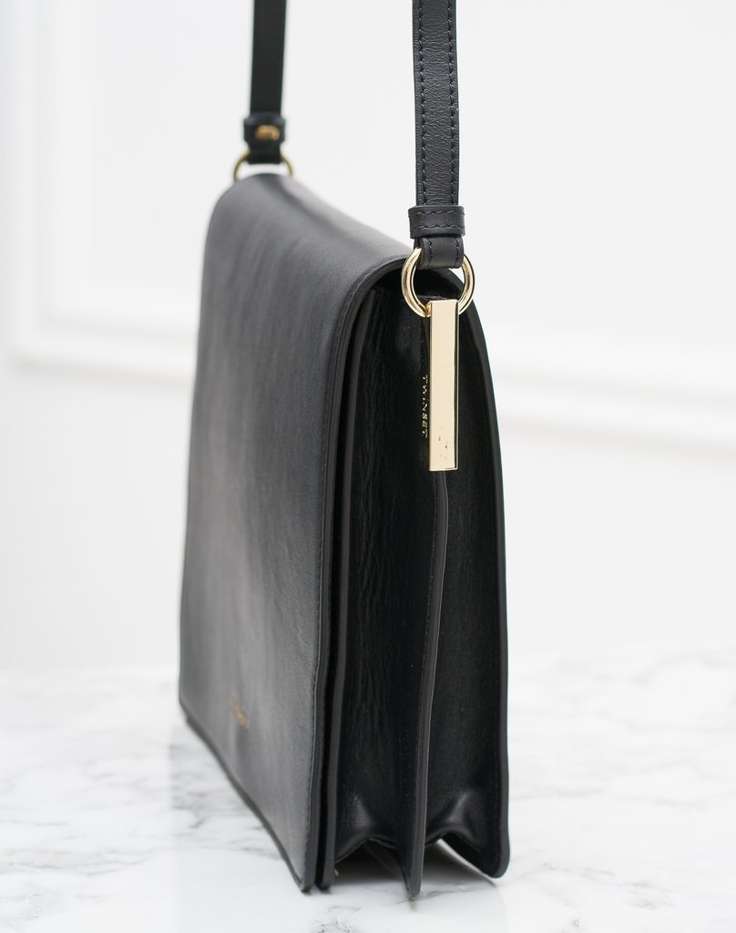 Twinset kožená kabelka s dlouhým uchem - černá - TWINSET - Crossbody - Kožené  kabelky - GLAM, protože chci být odlišná!