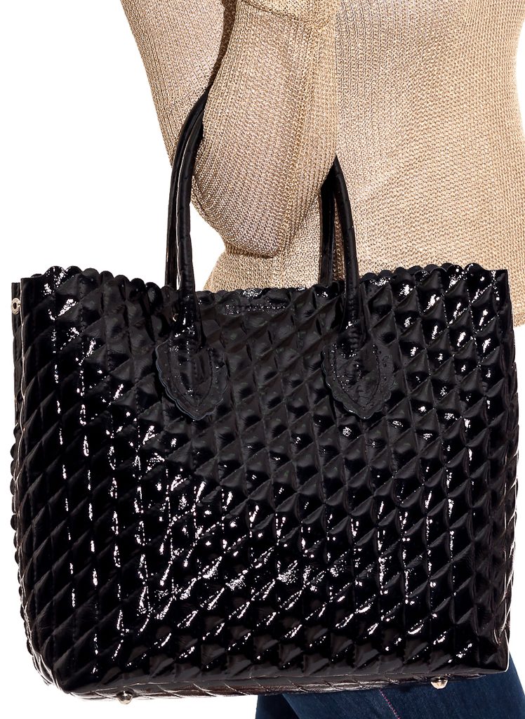 Kožená kabelka lakovaná černá - Glamorous by GLAM - Kožené kabelky - -  GLAM, protože chci být odlišná!