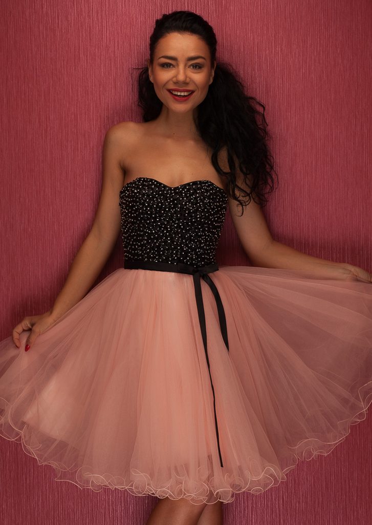 Dámské krátké plesové šaty bez ramínek - růžová - Due Linee - Šaty - Dámské  oblečení - GLAM, protože chci být odlišná!