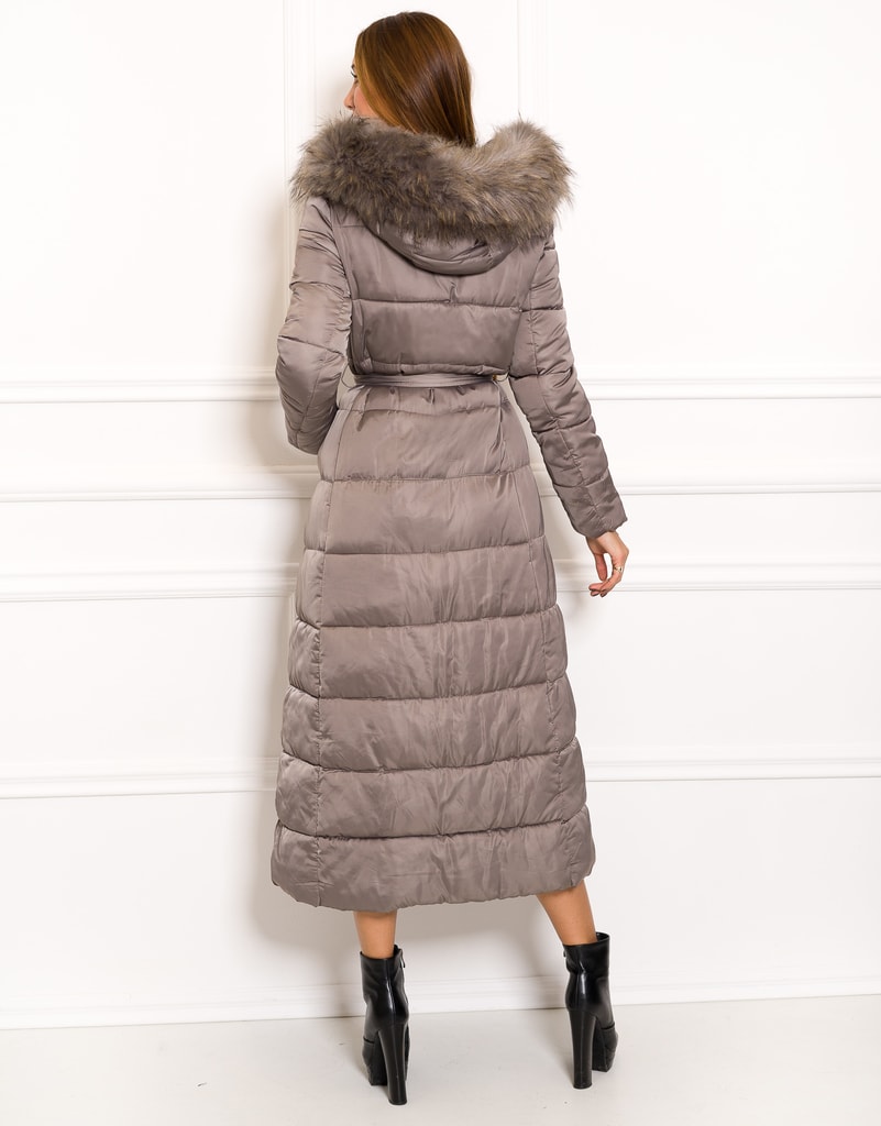 Glamadise.sk - Dámska dlhá zimná bunda na viazanie béžová - Due Linee -  Zimné bundy - Dámske oblečenie - GLAM, protože chci být odlišná!