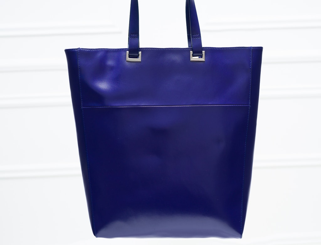 Guy Laroche Robin’s Egg Blue Leather Tote Shoulder Bag Purse