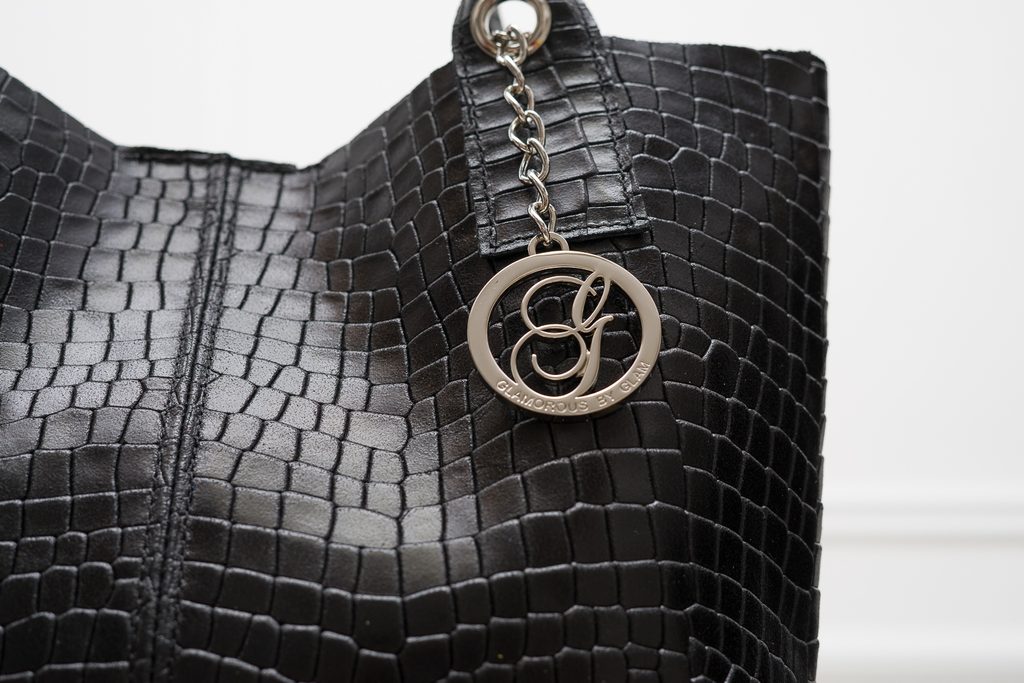 Dámská kožená kabelka shopper hadí vzor - černá - Glamorous by GLAM -  Shopper - Kožené kabelky - GLAM, protože chci být odlišná!