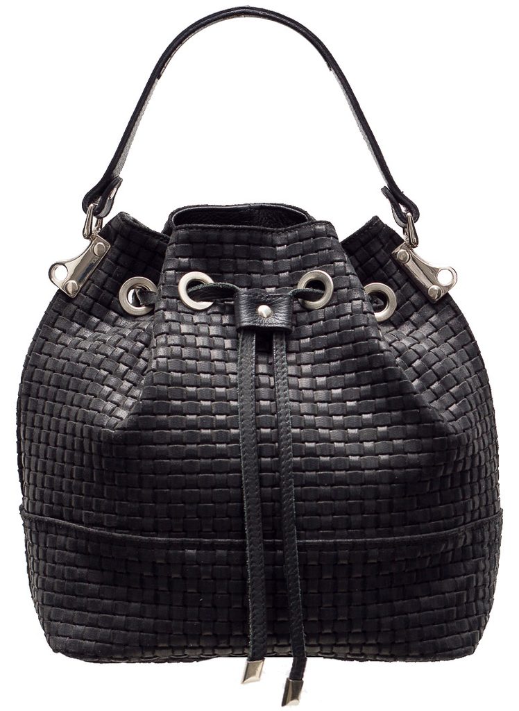 Glamadise.sk - Kožená kabelka čierna Prepletaný zapínaná vak - Glamorous by  GLAM - Kožené kabelky - - GLAM, protože chci být odlišná!