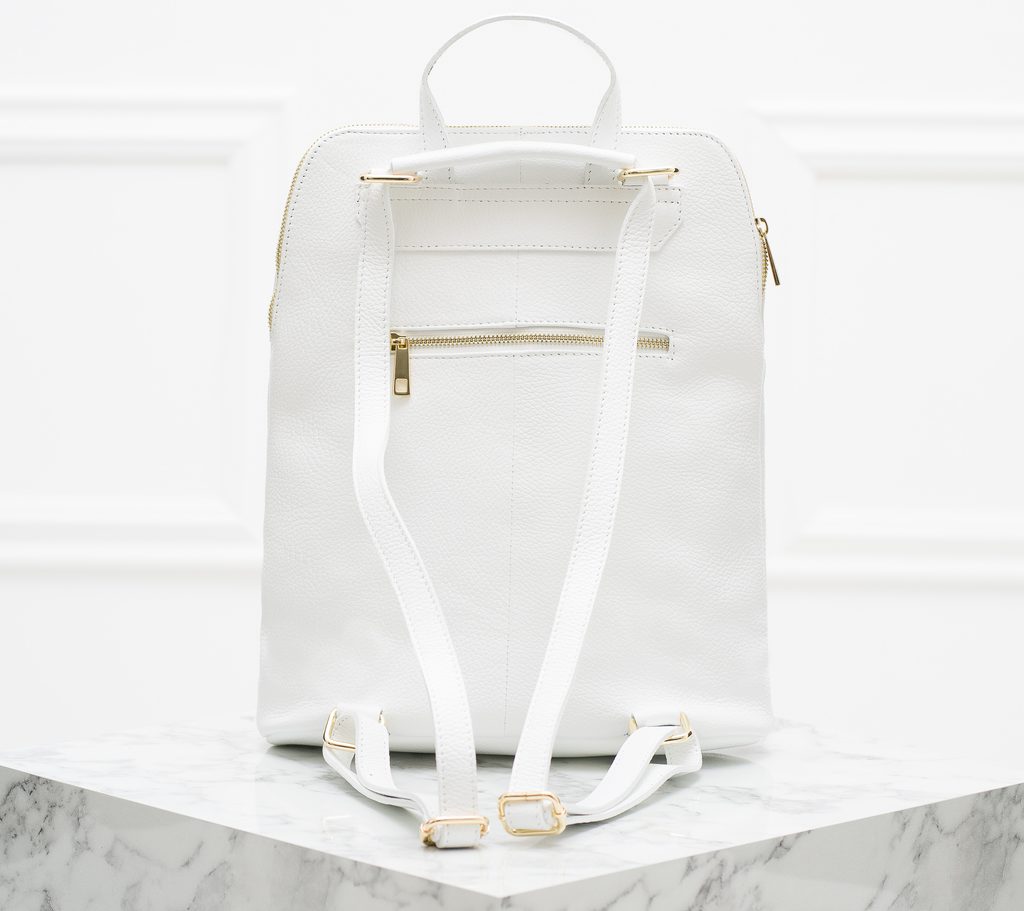 Dámský kožený batoh jednoduchý - bílá - Glamorous by GLAM - Batohy - Kožené  kabelky - GLAM, protože chci být odlišná!