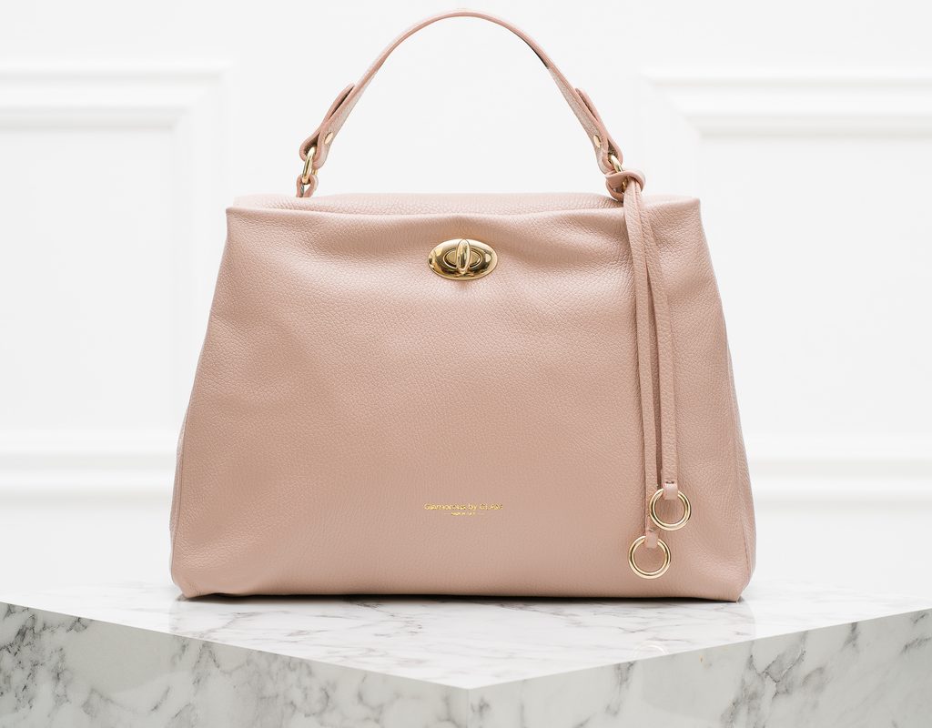 Dámská kožená kabelka s otočným zapínáním do ruky - růžová - Glamorous by  GLAM - Do ruky - Kožené kabelky - GLAM, protože chci být odlišná!