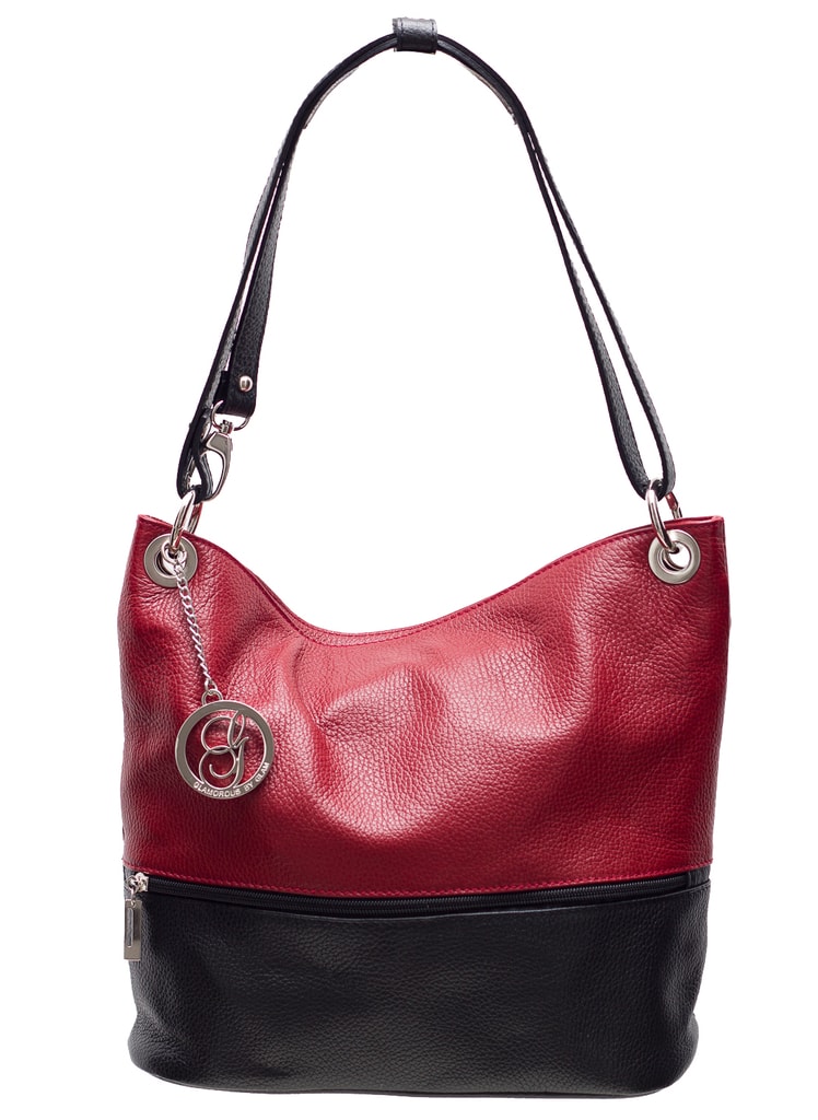 Glamadise.sk - Kožená kabelka variabilný červeno - čierna - Glamorous by  GLAM - Kožené kabelky - - GLAM, protože chci být odlišná!