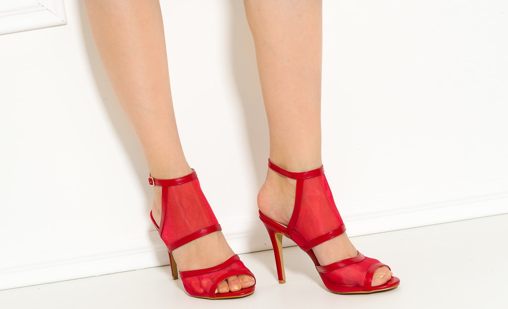 Dámské páskové boty červené se síťkou - GLAM&GLAMADISE - Sandály - Dámská  obuv - GLAM, protože chci být odlišná!