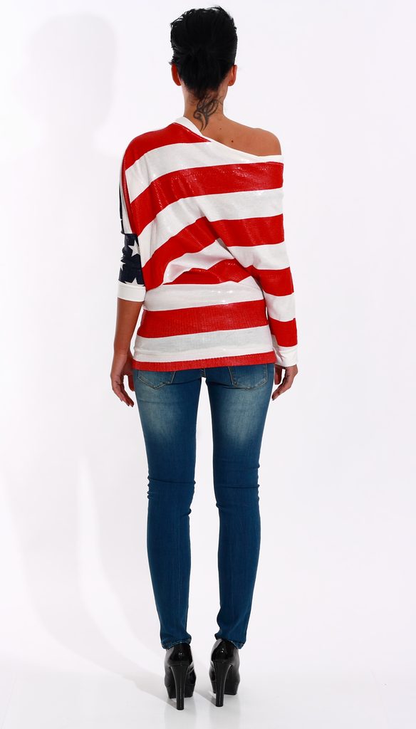 Glamadise.sk - Dámska exkluzívny tunika s americkou vlajkou - Glamorous by  Glam - Topy a blúzky - Dámske oblečenie - GLAM, protože chci být odlišná!