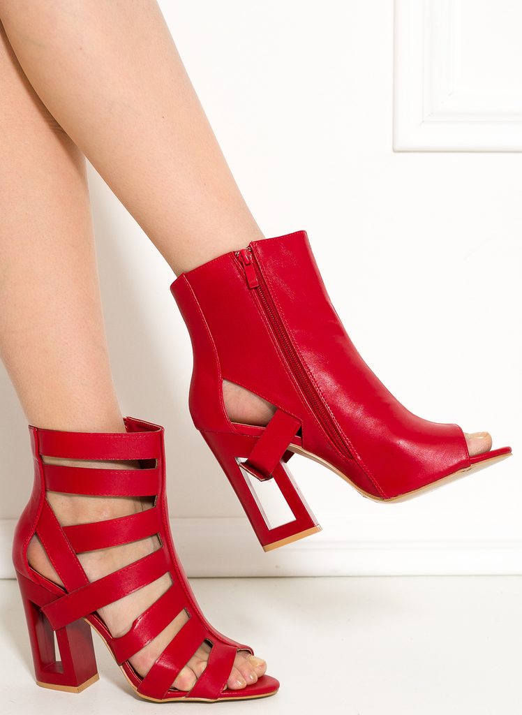 Glamadise.sk - Dámske remienkové sandále na podpätku červené -  GLAM&GLAMADISE - Kotníkové - Dámske topánky - GLAM, protože chci být  odlišná!