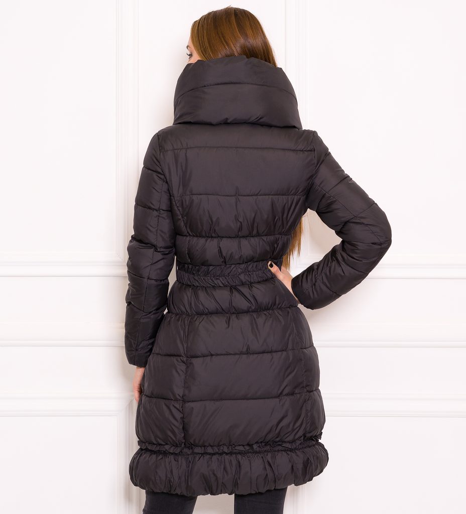 Dámská delší zimní bunda s páskem a širokým límcem - černá - Due Linee -  Poslední kusy - Zimní bundy, Dámské oblečení - GLAM, protože chci být  odlišná!