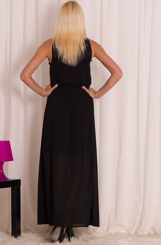 glamour girl maxi dress in black