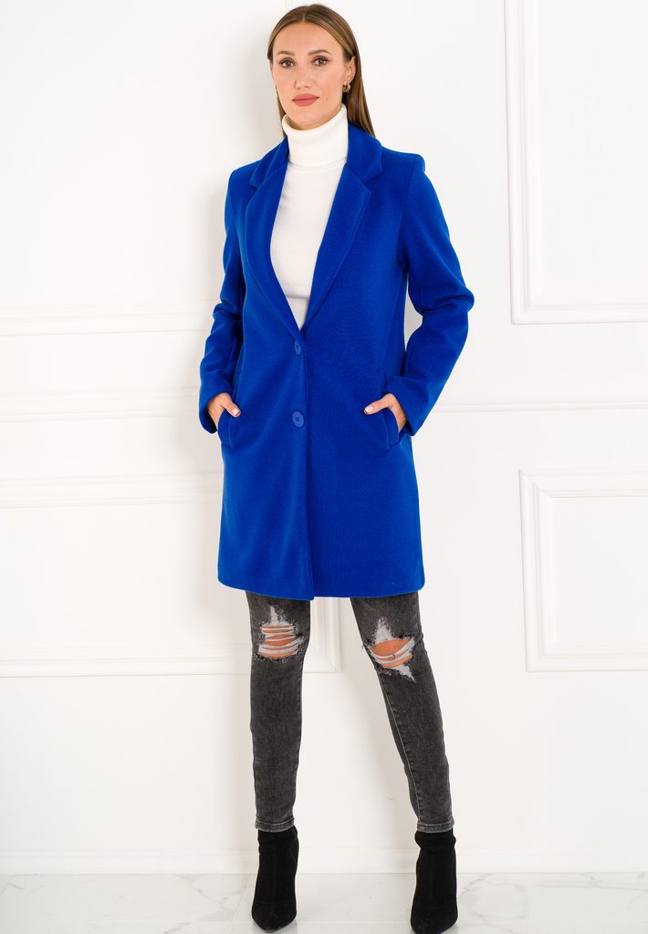 Dámský flaušový kabát královsky modrá - Glamorous by Glam - Kabáty - Dámské  oblečení - GLAM, protože chci být odlišná!